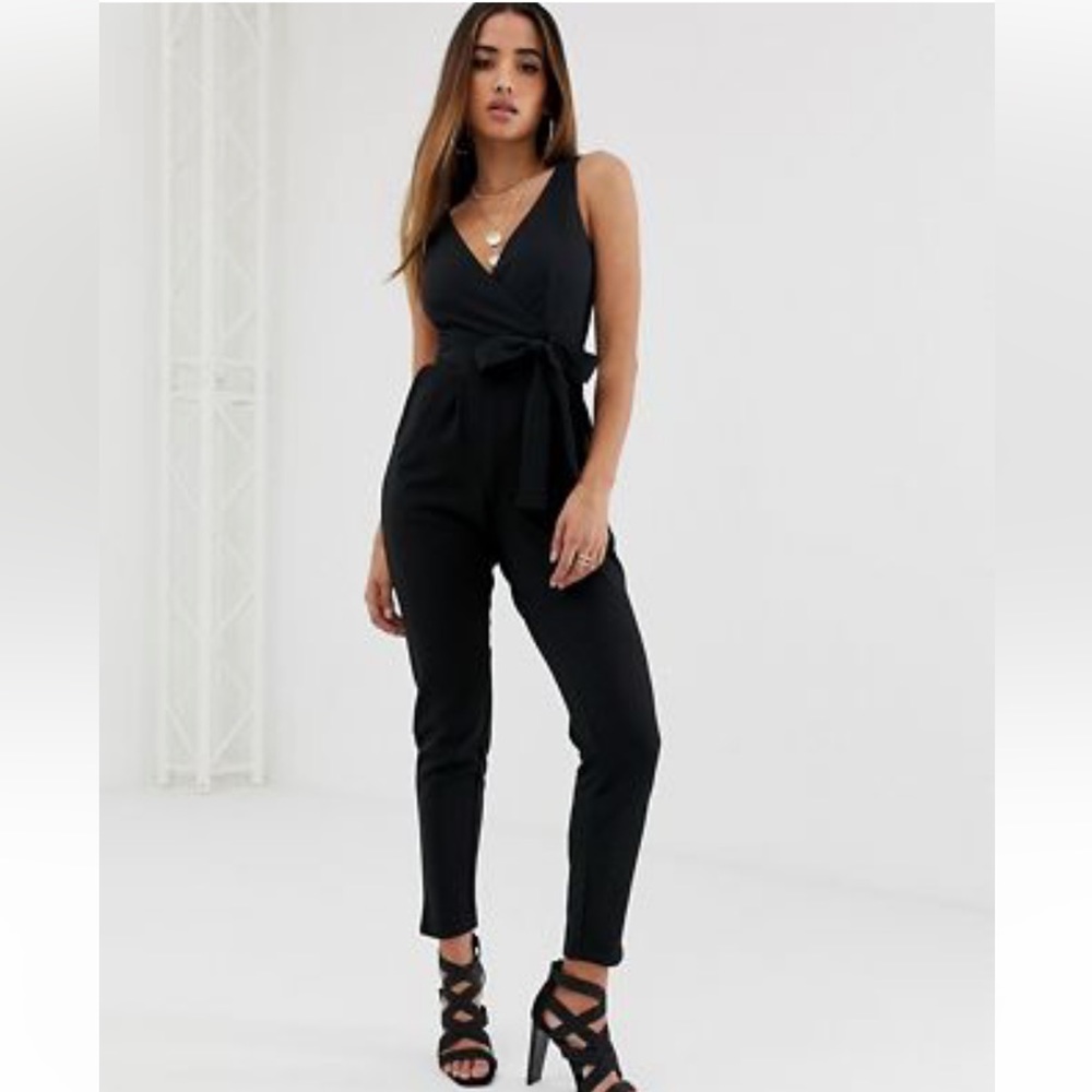 Outrageous Fortune tie waist black jumpsuit